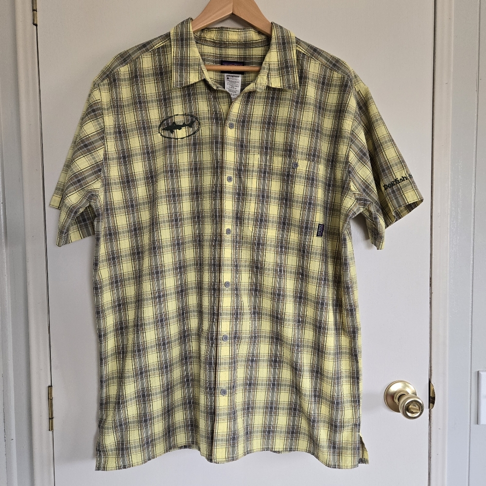 Patagonia Yellow Plaid Shirt Men's XL